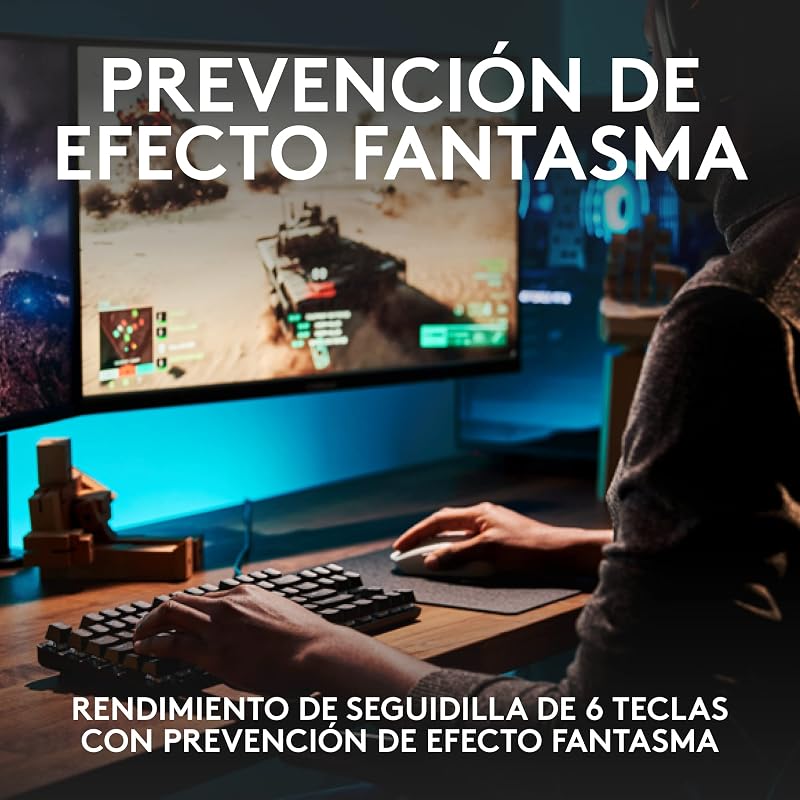 Logitech G413 SE Full-Size Mechanical Gaming Keyboard - Retroiluminado com interruptores táteis mecânicos, Anti-Ghosting, compatível com Windows, macOS, QWERTY Layout espanhol - Preto