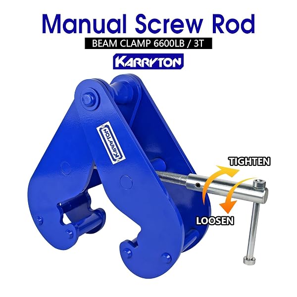 KARRYTON BEAM CLAMP 6600LB/3TON,FOR LIFTING & RIGGING, 3.1-12.6INCH BEAM FLANGE WIDTH I-BEAM LIFTING CLAMP HEAVY-DUTY LIFTING WITH HOIST FOR CONSTRUCTION,INDUSTRIAL,HOME AND GARAGE