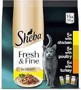 Sheba Fresh and Fine Cat Wet Food Poultry in Gravy 3 x 50 g Pouches view 1