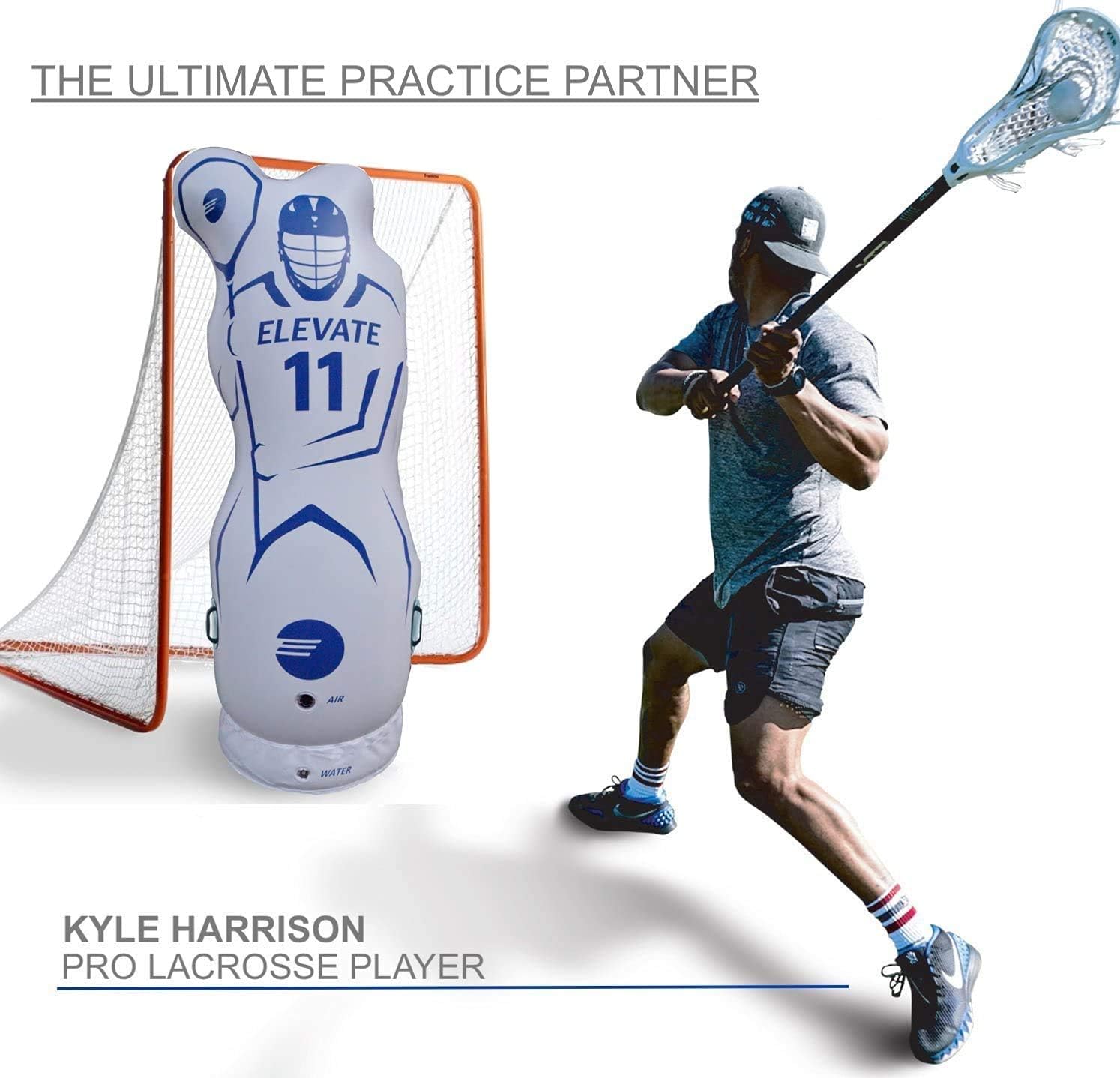Elevate Inflatable Lacrosse Goalie Shot Blocker and Dodging Dummy - Dodge and Shoot with This New Lacrosse Goal Target Training Aid w/Pump for Boys and Girls Lax Training Equipment : Sports & Outdoors