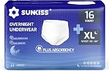 SUNKISS TrustPlus Incontinence Pants for Men and Women XL Overnight 16