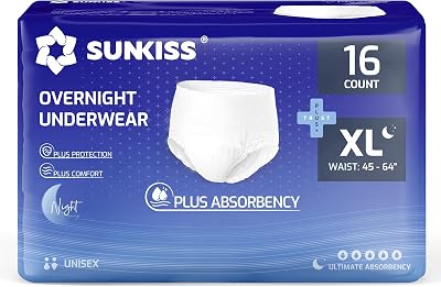 SUNKISS TrustPlus Incontinence Pants for Men and Women XL Overnight 16