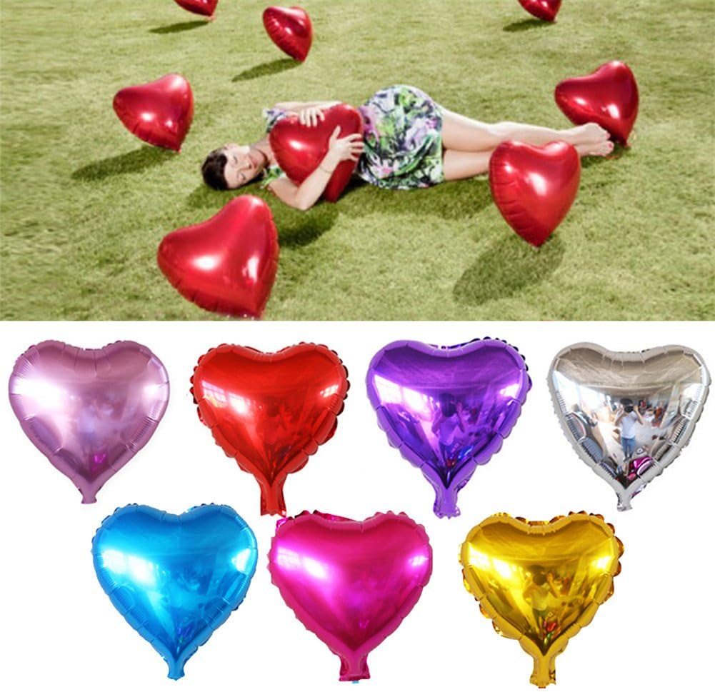 Zhiheng 10pcs Heart Balloos for Party Decoration,18inch Heart Shaped Foil Balloons for Birthday,Christmas,Graduation,Wedding Party Accessories (Silver) - Image 4