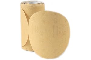Karebac LR6C180 Premium Gold 6" PSA 180 C-Weight Aluminium Oxide Stearated 100 Sanding Discs/Linkroll Grit Sanding Discs