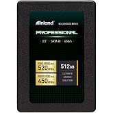 Inland Pro 512GB SSD 3D NAND SATA III 2.5" 7mm Internal Solid State Drive | 3D TLC NAND Flash, Up to 520MB/s Read &amp; 450MB/s Write, SATA III 6Gb/s Interface, Laptop &amp; Desktop PC Upgrade, Professional