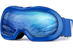 VELAZZIO Kids Ski Goggles, Snowboard Goggles OTG Snow Goggles Anti-Fog Double-Layer Lenses, 100% UV Protection