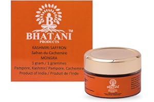 Bhatani Premium Kashmiri Saffron Threads 1g – Grade A Red Saffron, Hand Harvested, All Natural Spice, Rich Aroma, Culinary Us