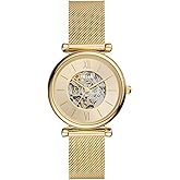 Fossil Women's Carlie Automatic Stainless Steel Mesh Three-Hand Watch