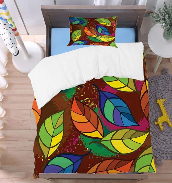 Leaf Bedding Sets Comforter Cover, Abstract Pattern with Colorful