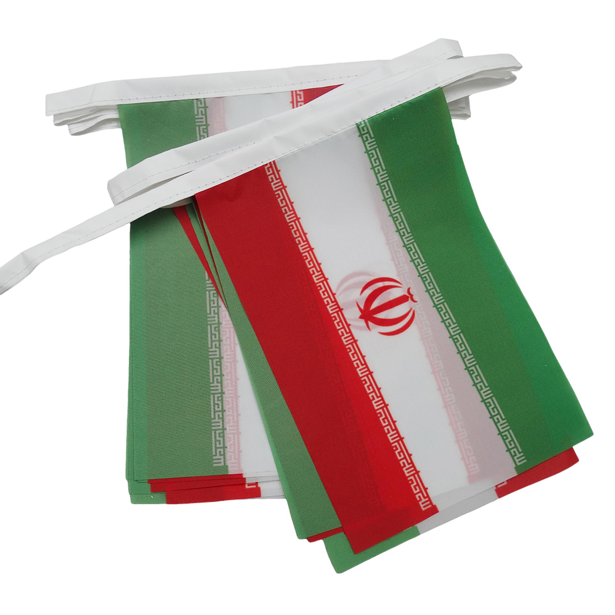 AZ FLAG Iran Bunting Flag, 20 Ft Garland with 20 Small Iranian Flags 8'' x 6'', 100% Polyester String Pennant, 6 meters — image 1