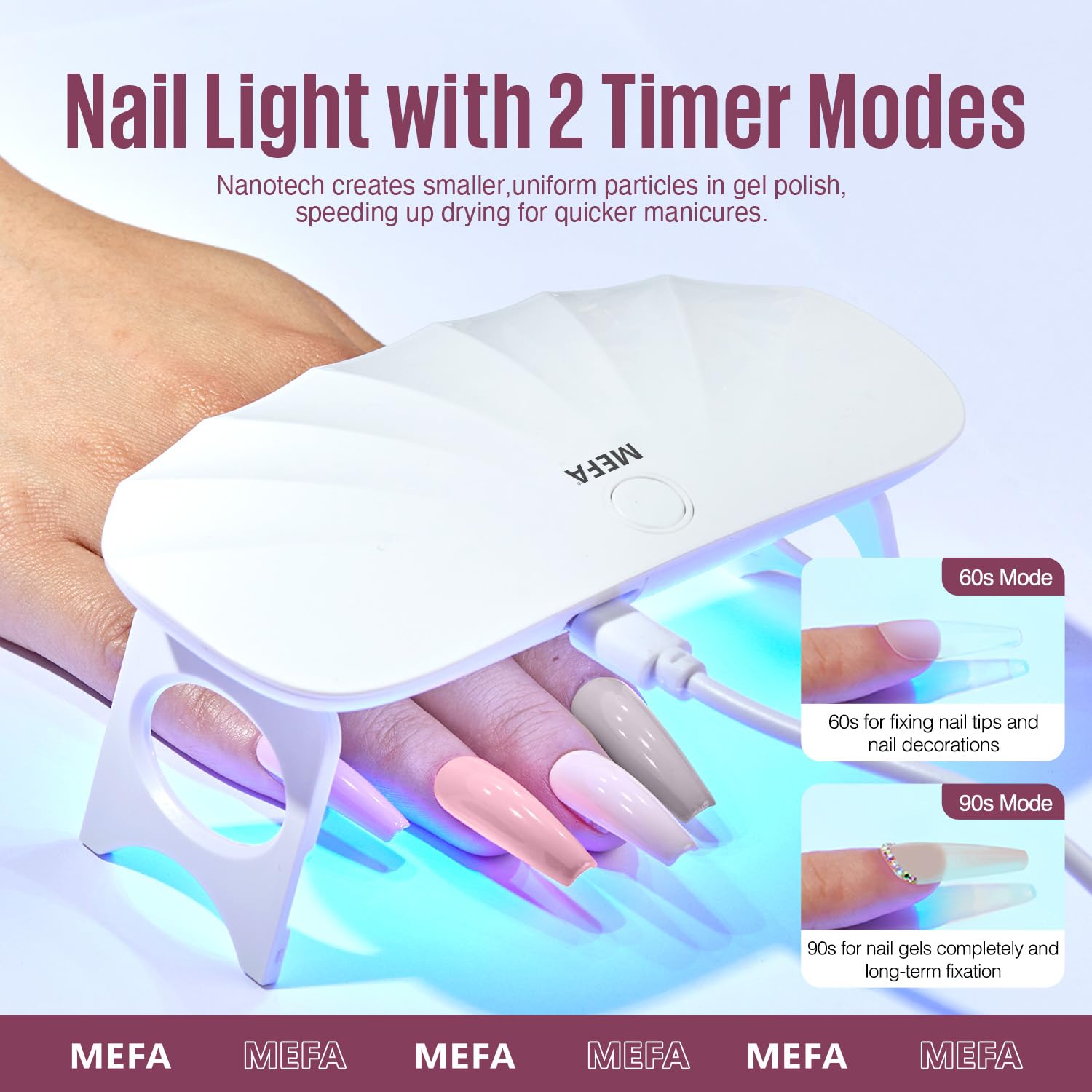 MEFA 19 Pcs Gel Nail Polish Kit with U V Light, 12 Colors Fall Gel Nail Polish Set Burgundy Red Champagne Gold Glitter Soak Off Purple Manicure Tools Beginners Salon Art Nails Art DIY for Women - Image 5