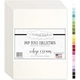 Cardstock Warehouse Pop-Tone Whip Cream Card Stock Paper - 50 Sheets, 8.5 x 11" - 65 lb / 175 GSM Premium Cream Card Stock for Die-cutting, Crafts, Printing, Card Making and DIY Projects