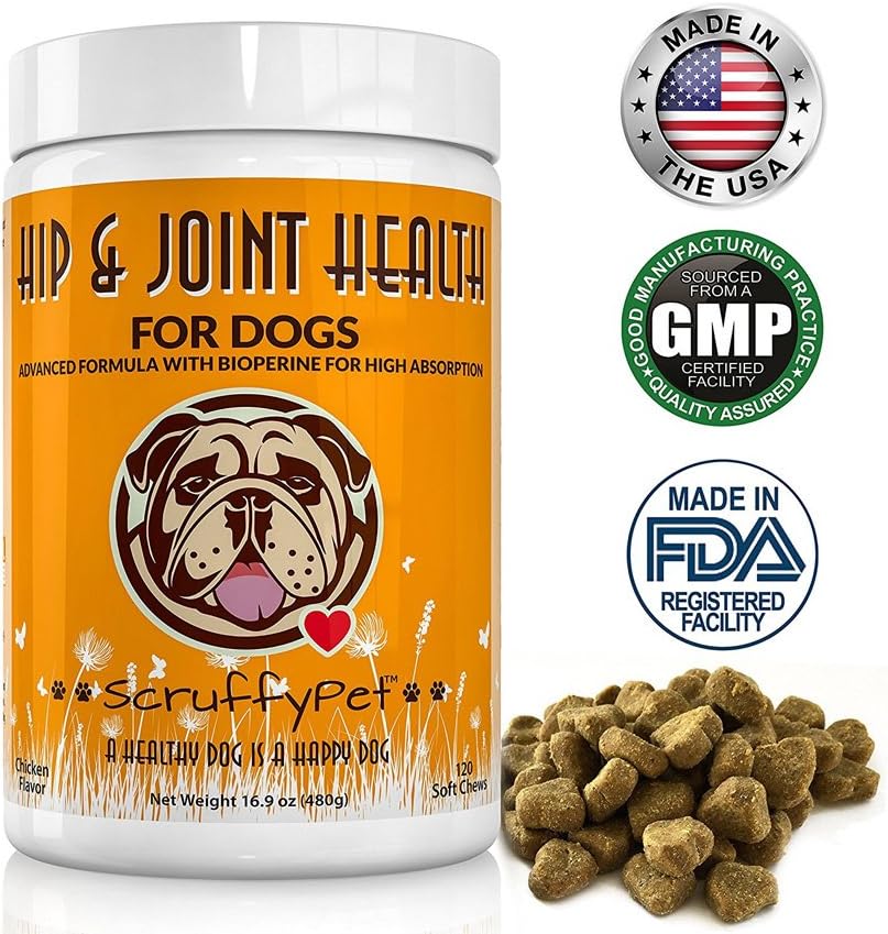 ScruffyPet Advanced Hip And Joint Supplement For Dogs 120 Soft chews