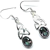 Gorgeous 2ct Mystic Topaz 925 Solid Sterling Silver Earrings 25mm
