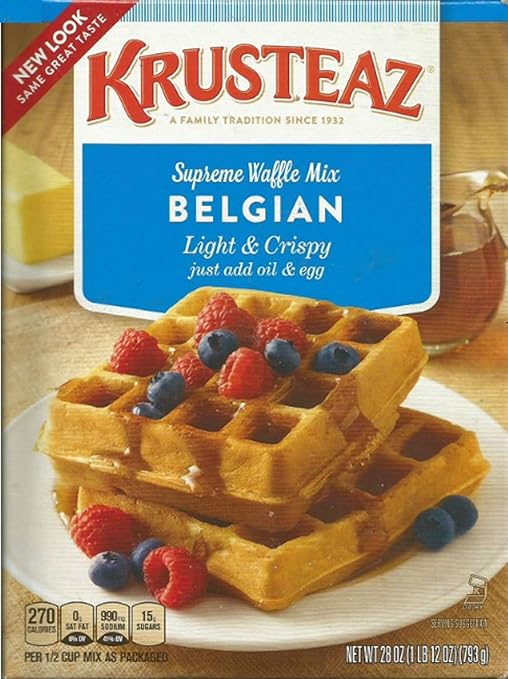 Krusteaz, Belgian Waffle Mix, 28oz Box (Pack of 2) by Krusteaz Amazon