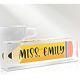 Gowelly Office Teacher Acrylic Name Plate For Desk |Desk Name Plate Personalized| Custom Coworker Appreciation Gifts In Bulk |Office Teacher Gifts for Women Men