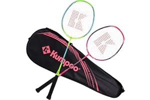 KUMPOO Badminton Racket Professional, Carbon Fiber Shaft Badminton Racket Set with Cover Bag, Pro Badminton Racquet Lightweight for Beginners Outdoor Games