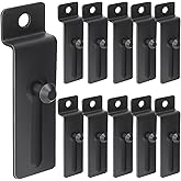 JaGely 10 Pcs 3 Inch Slatwall Hooks Metal Notch for Pegboard Art, Black | Commercial Utility Notch Design, Picture Frame Hanger, Art Display, Painting Accessories, Retail Store, Wall Mount