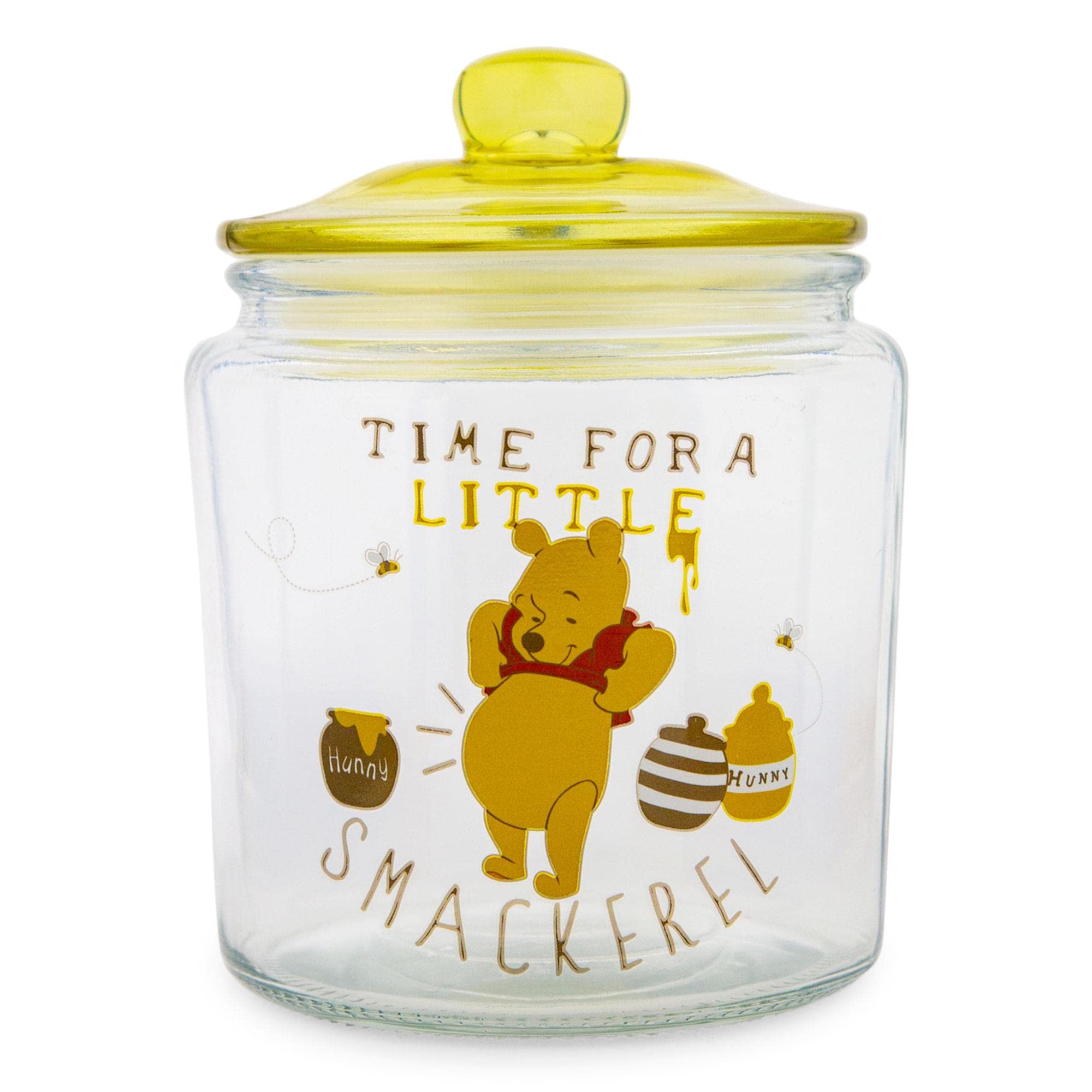 Winnie the Pooh Disney Glass Snack Jar Container With Lid | 6 Inches Tall