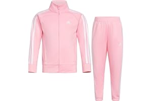 adidas Little Girl's Zip Front Classic Tricot Jacket and Joggers Set