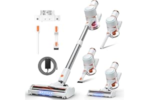 SKYPEACE Cordless Vacuum Cleaner, Stick Vac with LED Touch Screen, 45KPA Powerful Suction, Up to 60 Mins Runtime, 7-Stage HEPA Filter, V-shaped Anti-Tangle Brush, Lightweight for Carpet, Hard Floor, Pet Hair