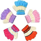 SATINIOR 5 Pairs Kids Gloves Full Fingers Knitted Warm Gloves Winter Mittens for Little Boys and Girls Daily Supplies