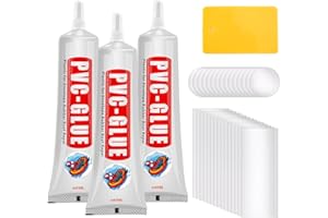 CHMI Pool Liner Patch Repair Kit, Waterproof Air Mattress Patch Kit,Waterproof Inflatable Patch Repair Kit for Swimming Ring,Hot Tubs, Inflatable Spa Pools,Inflatables,Air Mattress, Tent,PVC Glue(3×60ml）