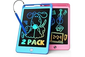 TEKFUN 2 Pack LCD Writing Tablet for Kids, 8.5 Inch Blue+Pink Doodle Board Drawing Board Reusable Drawing Tablet with Lanyard, Educational Kids Toddler Toys Birthday Gift for Boys Girls 3-12 Years Old