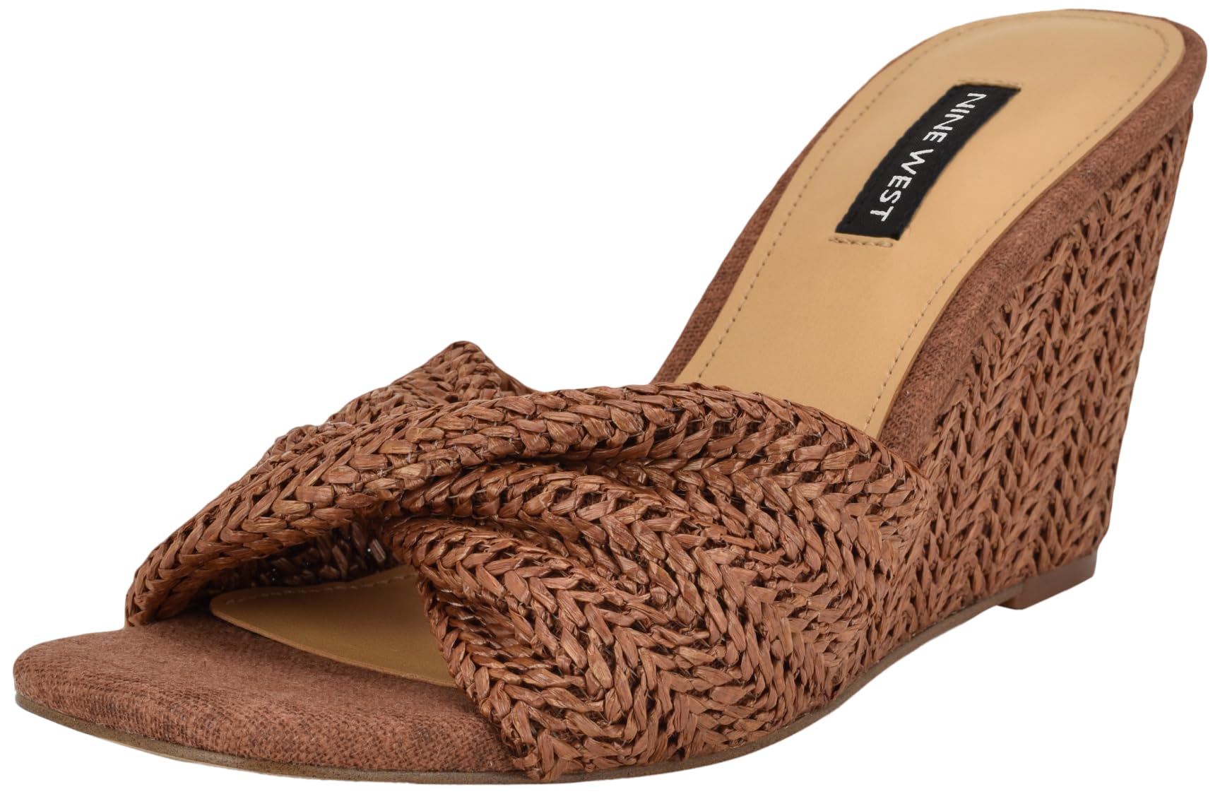 Nine West Women’s Nikhil Wedge Sandal, Medium Brown 210, 8.5