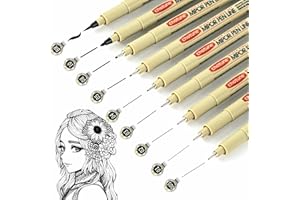 BUUTIIGER Set of 9 Precision Multiliner Pens - Micro-Pen Fineliner Waterproof Ink Pens, Fine Point Multi-Liner Pens for Artist Illustration, Sketching, Technical Drawing, Anime, Manga