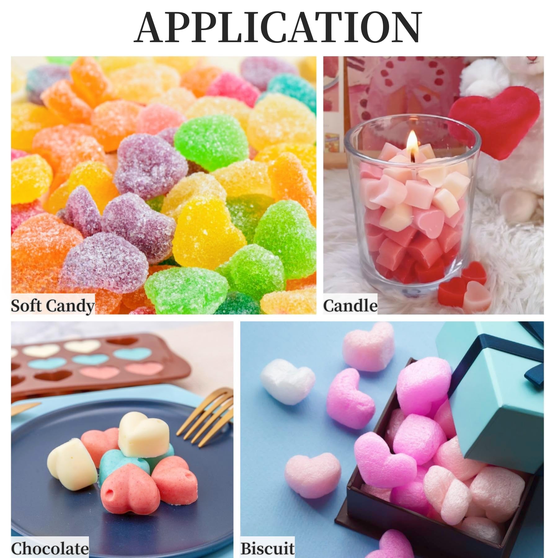 2 Pack Heart Silicone Molds Non-Stick Food Grade Silicone Molds Baking Mold Reusable Candy Mold,Used for Jelly, Homemade Treats, Candy, Chocolate,candle,lacquer seal Making Supplies