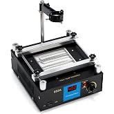 853A BGA Rework Station Preheating Oven Hot Plate, 110 V 450 W, Digital PCB Preheater Welder Soldering 50&ndash;400 &deg;C, Anti-Static Work Surface, PID Constant-Temp Control with Hot Air Gun Holder