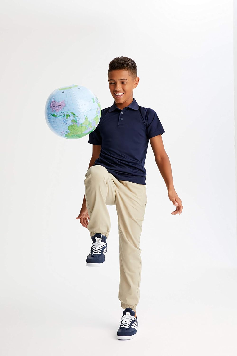 French Toast Boys' Short Sleeve Moisture Wicking Stretch Sport Polo Shirt: Clothing