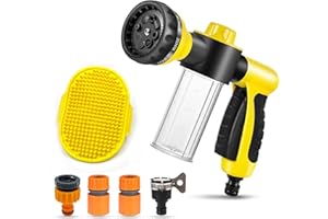 ZOETOOL Pup Jet Dog Wash Hose Nozzle Foam Sprayer Dog Horse Sprayer Wash Hose Attachment Soap Dispenser Bottle Nozzle Sprayer Washing Shower Pet Bathing Tool(yellow)