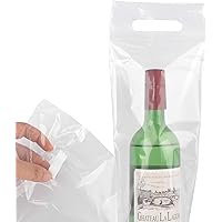 50pk Wine To Go Bag - Perfect Use For Restaurant, Bar & Travel Bags - Sturdy Handle And Tamper Proof Seal - Clear…