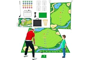 Golf Chipping Game Mat Set with Golf Club, 20 Sticky Balls, Sticky Pro Mat, Golf Hitting Mat Practice Indoor Outdoor Games fo