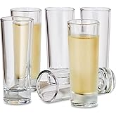 Oggi Tall Shot Glasses w/Heavy Base, Set 6 - Real Glass Shot Glass Set, Cool & Classic Design Ideal Groomsmen Gifts, Tequila Shot Glasses, Bachelor Party Favors for Men - 2oz / 59ml