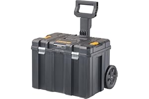 DEWALT Tool Box with Wheels Modular, Large Rolling Tool Box With Telescopic Handle, Portable Carrier Deep Stackable TSTAK Storage (DWST17820)