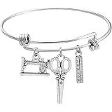 BONSNY Unique Sewing Machine Necklace - Enamel Alloy Pendant Choker Chain Fashion Jewelry For Women