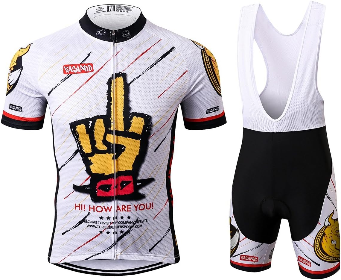 Thriller Rider Sports® Mens Funny Outdoor Sports Mountain Bike Short Sleeve Cycling Jersey