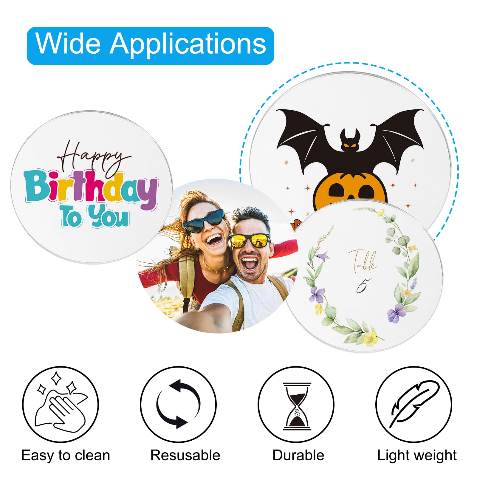 PATIKIL 9.1" Acrylic Circles, 0.24" Thickness Round