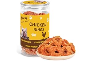 PAWUP Chicken Rings Dog Treats, Soft Chicken Jerky, Easy to Eat, High Protein Low Fat Daily Treats for Small Medium Large Dogs, 12.5 oz