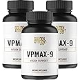 Golden After 50 VpMax-9 - Sight Care and Antioxidant Supplement with Eye Vitamins, Lutein, Lycopene and Bilberry Extract - 3 Bottles