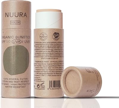 NUURA Sunblock Stick Tinted Mineral Sunscreen SPF 50 Zinc Sensitive Skin Reef