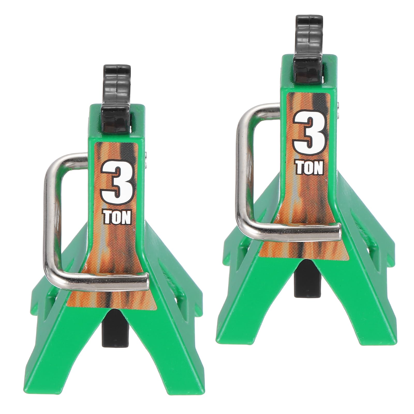 sourcing map RC Car Jack Stands, 1/10 RC Scale Jack Toy Stands 3 Ton Metal Toy Accessories Decoration Simulation for SCX10 D90 CC01 Rc Truck Crawler Car, Green, 2 Pcs
