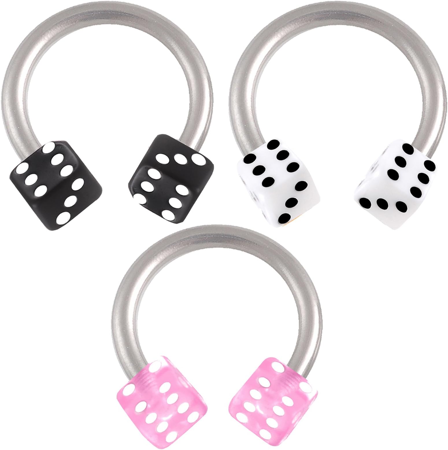 16g 16 Gauge 1.2mm 5/16 Horseshoe Rings Circular Barbell Bars Eyebrow Tragus Steel APTV Body Jewelry 3pcs