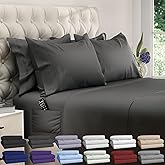 DREAMCARE King Size Sheets Set – 6 pcs Cooling Bed Sheets – up to 21” Deep Pocket King Sheet Set - 2500 Supreme Collection – Extra Soft 100% Brushed Microfiber Hotel Luxury with Side Pocket - Gray
