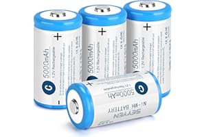 messule NiMH Rechargeable C Batteries 4 Pack,1.2V 5000mAh High Capacity NiMH C Batteries,Low Self Discharge Long Lasting Pre-Charged C Size Batteries(4Pcs)