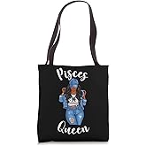 Streetwise Pisces Queen Black Womens Zodiac Birthday March Tote Bag