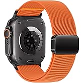 Magnetic Nylon Bands for Apple Watch Ultra 2/3 Band for Men 49mm 46mm 45mm 44mm 42mm iWatch Man,Stretchy Fabric Elastic Sport Strap Wristband for Apple Watch Series 11 10 9 8 7 6 5 4 3 SE Ultra 3/2/1